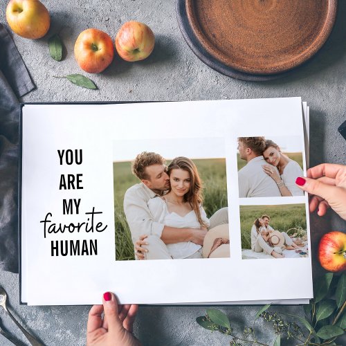 Modern Collage Couple Photo  Romantic Love Quote Placemat