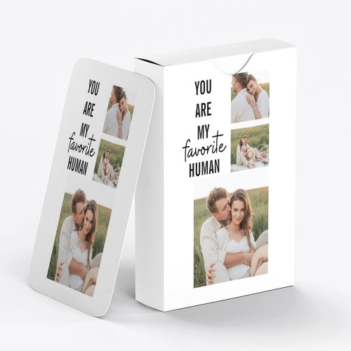 Modern Collage Couple Photo  Romantic Love Quote Playing Cards