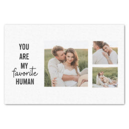 Modern Collage Couple Photo &amp; Romantic Love Quote Tissue Paper