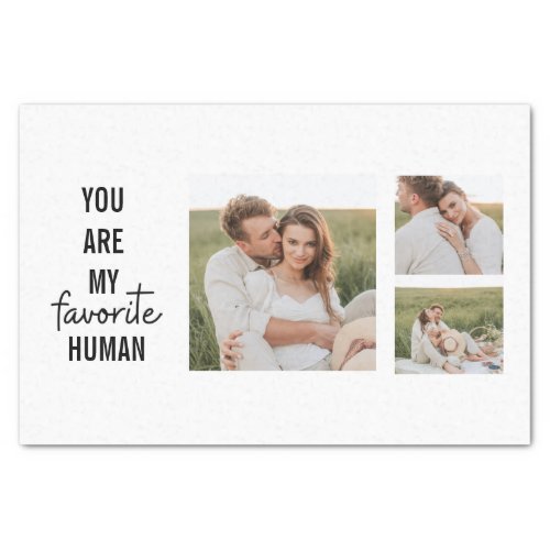 Modern Collage Couple Photo  Romantic Love Quote Tissue Paper