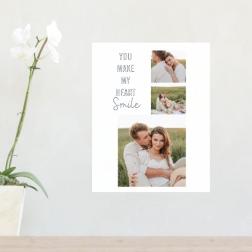 Modern Collage Couple Photo  Romantic Quote Foil Prints