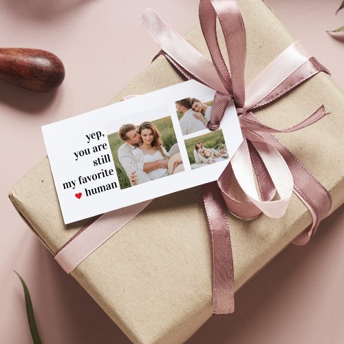 Modern Collage Couple Photo Romantic Quote Gift Tags
