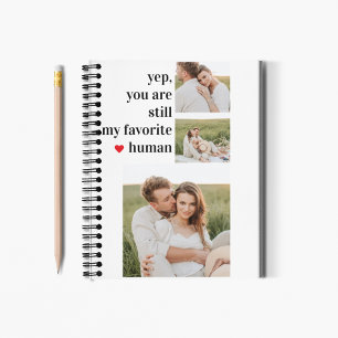 Modern Collage Couple Photo Romantic Quote Notebook