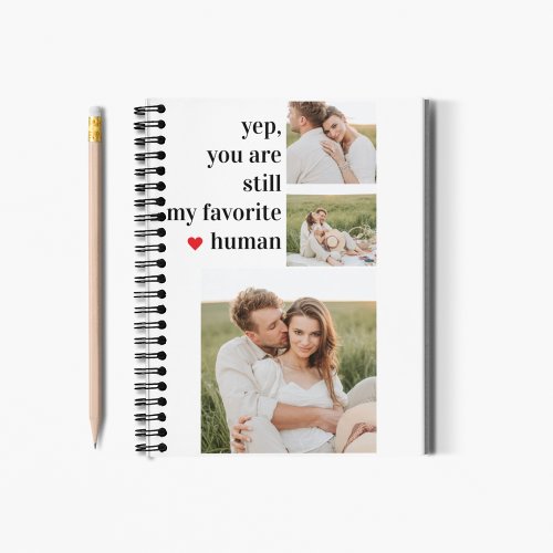Modern Collage Couple Photo Romantic Quote Notebook