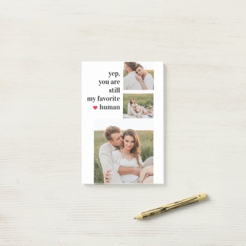 Modern Collage Couple Photo Romantic Quote Post_it Notes