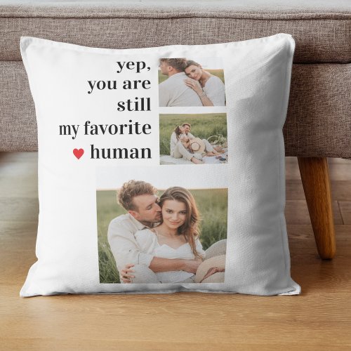 Modern Collage Couple Photo Romantic Quote Throw Pillow