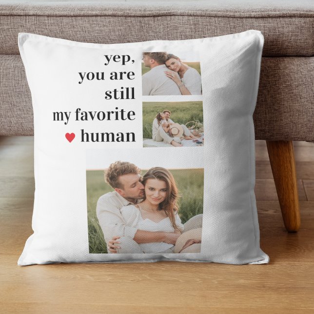 Modern Collage Couple Photo Romantic Quote Throw Pillow (Creator Uploaded)