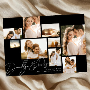 Modern Collage Customizable Qr Code Multi Photo Save The Date