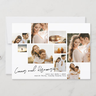 Modern Collage Customizable Qr Code Multi Photo Save The Date