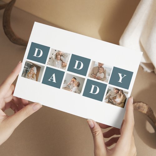 Modern Collage Fathers Photo  Green Daddy Gifts