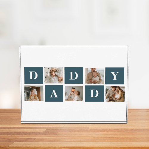 Modern Collage Fathers Photo  Green Daddy Gifts