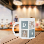 Modern Collage Fathers Photo & Green Daddy Gifts Frosted Glass Coffee Mug<br><div class="desc">A modern collage fathers photo is a personalized gift that combines multiple photos of a father or father figure in a creative and stylish manner. It involves selecting several meaningful pictures and arranging them in a collage format, often with overlapping or grid-like designs. The photos can feature different moments or...</div>