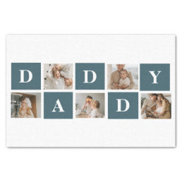 Modern Collage Fathers Photo &amp; Green Daddy Gifts Tissue Paper