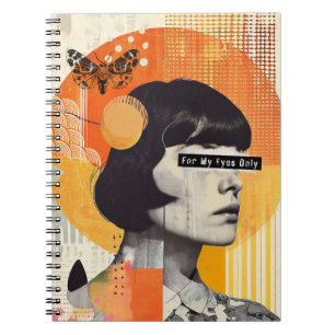 Modern Collage "For My Eyes Only" Notebook