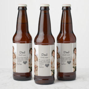 Modern Collage Gift   Dad Photos Beer Label 