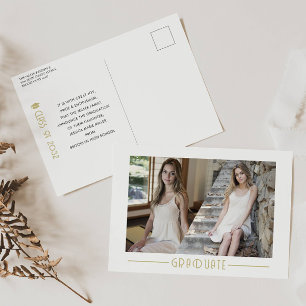 Modern Collage Graduate Grad Photo Graduation Ann Announcement Postcard