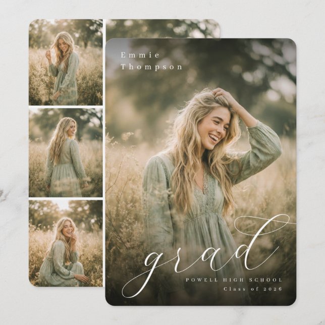 Modern Collage Graduation Announcement (Front/Back)
