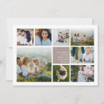 Modern Collage | Hanukkah Photo Card<br><div class="desc">Modern Hanukkah photo collage card features eight photos arranged in a grid layout,  with your personal holiday message and names in white on neutral taupe. A simple and minimal design that shows off your favorite photos.</div>
