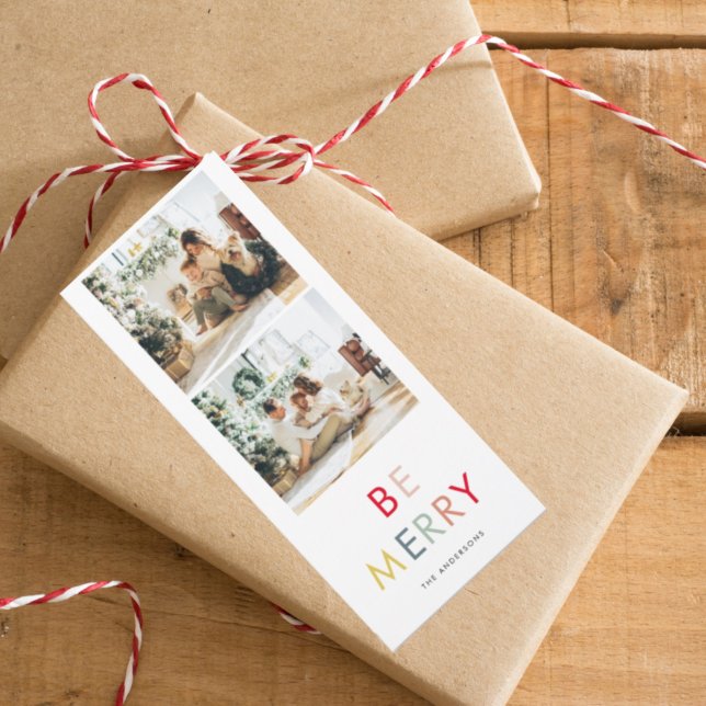 Modern Collage Holiday Photo | Colorful Be Merry (Creator Uploaded)