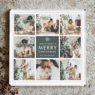 Modern Collage “Merry Christmas” Multi Photo Acrylic Tray
