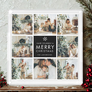 Modern Collage “Merry Christmas” Multi Photo Acrylic Tray