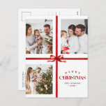 Modern Collage Merry Christmas Simple Holiday Postcard