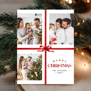 Modern Collage Merry Christmas Simple Holiday Postcard
