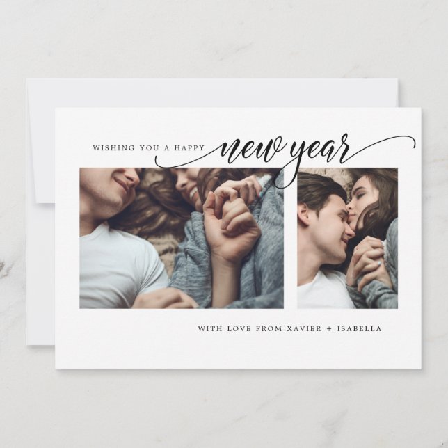 Modern Collage New Year Holiday Card (Front)