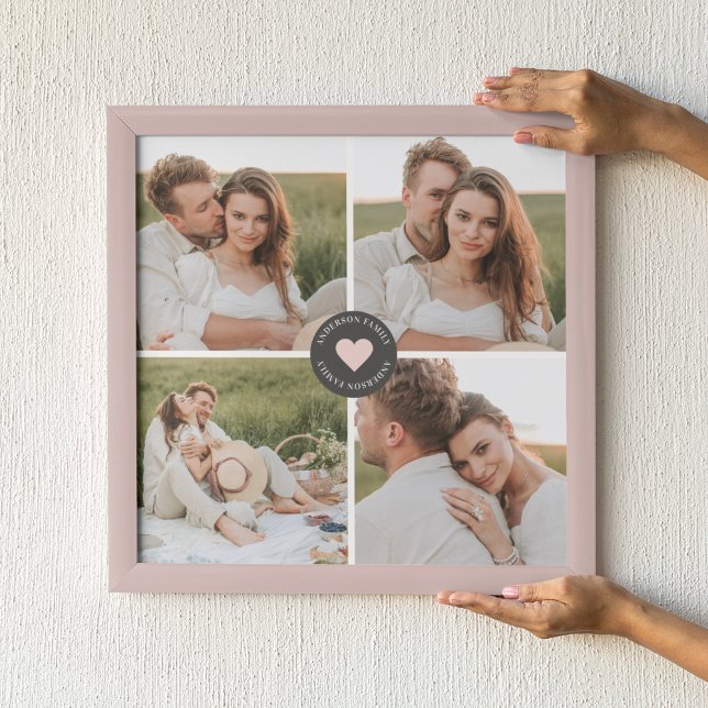 Modern Collage Personalized Family Photo Gift Canvas Print (Creator Uploaded)