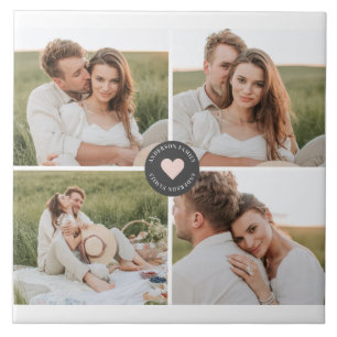 Modern Collage Personalized Family Photo Gift Ceramic Tile