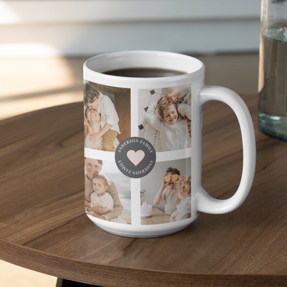 Discover Modern Collage Personalized Family Photo Gift Coffee Mug