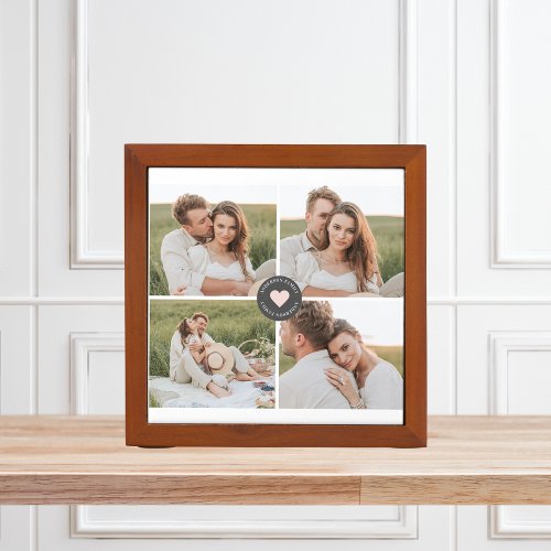 Modern Collage Personalized Family Photo Gift Desk Organizer