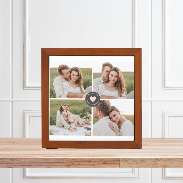 Modern Collage Personalized Family Photo Gift Desk Organizer (Creator Uploaded)