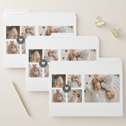 Modern Collage Personalized Family Photo Gift File Folder
