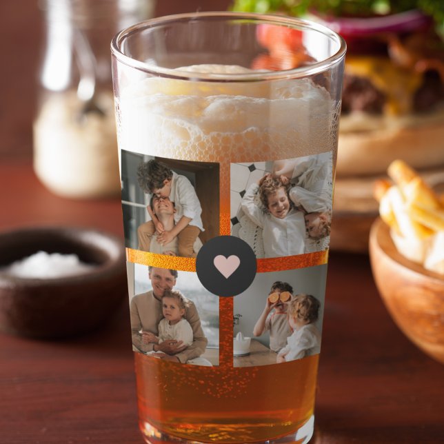 Modern Collage Personalized Family Photo Gift Glass (Creator Uploaded)