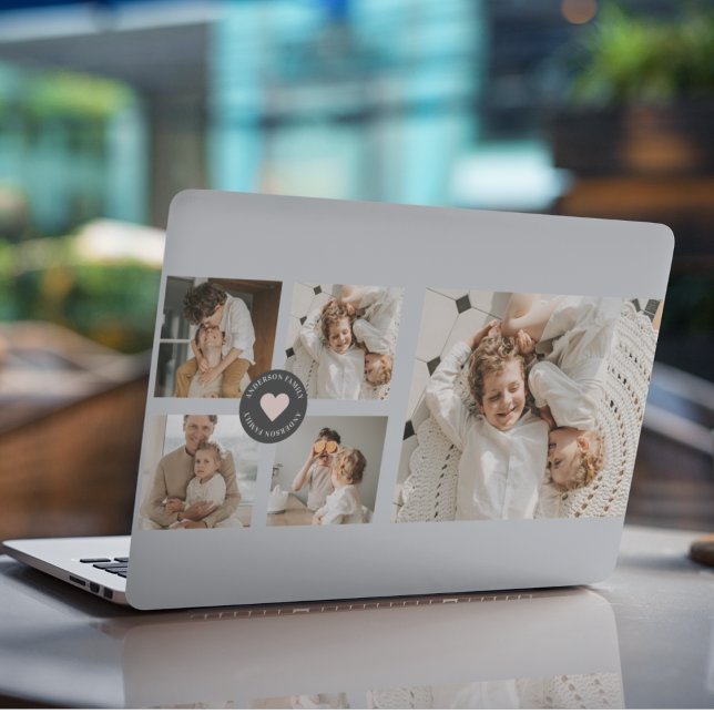Modern Collage Personalized Family Photo Gift HP Laptop Skin (Creator Uploaded)
