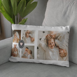 Modern Collage Personalized Family Photo Gift Lumbar Pillow