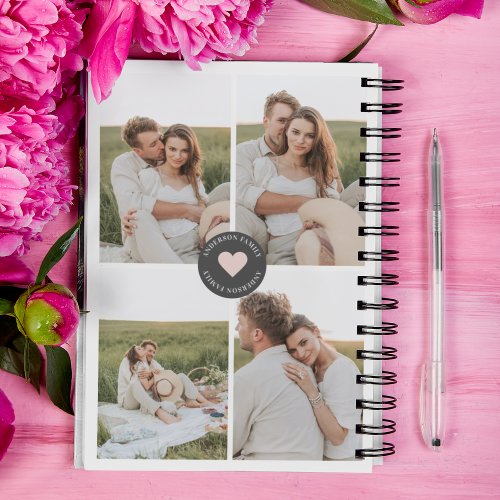 Modern Collage Personalized Family Photo Gift Notebook