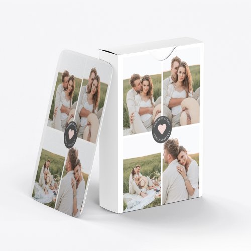Modern Collage Personalized Family Photo Gift Poker Cards