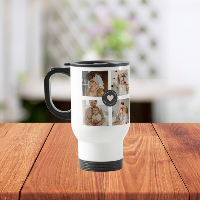 Modern Collage Personalized Family Photo Gift Travel Mug (Creator Uploaded)