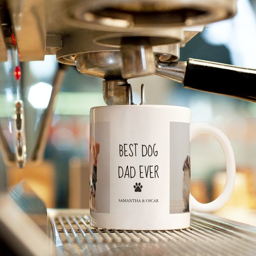 Modern Collage Photo Best Dad Dog Ever Coffee Mug