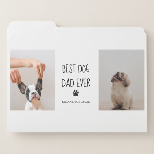 Modern Collage Photo Best Dad Dog Ever File Folder