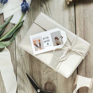 Modern Collage Photo Best Dad Dog Ever Gift Tags