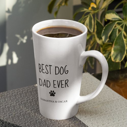 Modern Collage Photo Best Dad Dog Ever Latte Mug