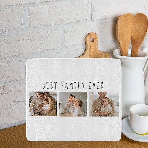 Modern Collage Photo  Best Family Ever Best Gift Cutting Board