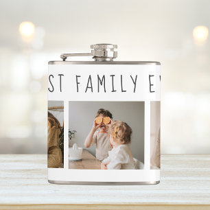 Modern Collage Photo & Best Family Ever Best Gift Flask