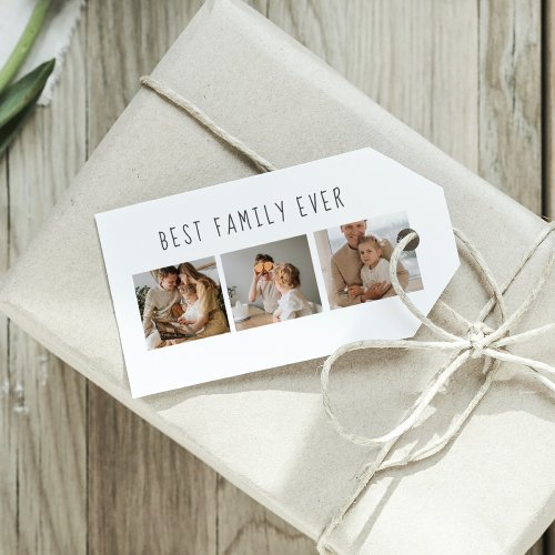 Modern Collage Photo  Best Family Ever Best Gift Gift Tags