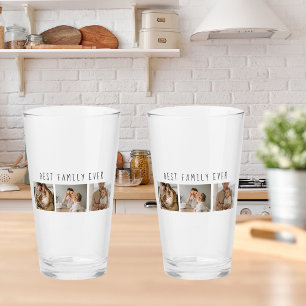 Modern Collage Photo & Best Family Ever Best Gift Glass
