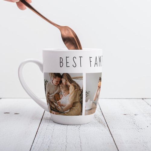 Modern Collage Photo  Best Family Ever Best Gift Latte Mug