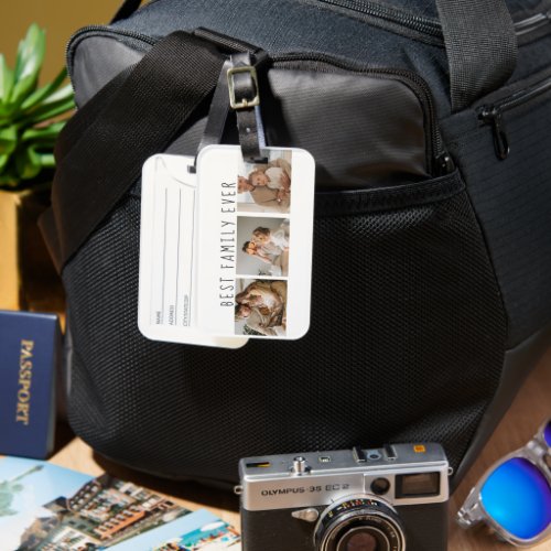 Modern Collage Photo  Best Family Ever Best Gift Luggage Tag